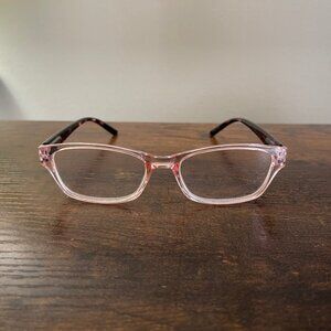 EV1 Dolly Crystal Women’s Eyeglass Frames Pink Clear Tortoise 53-17-135 Full Rim